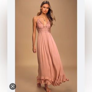 Free People XS maxi dress rose pink